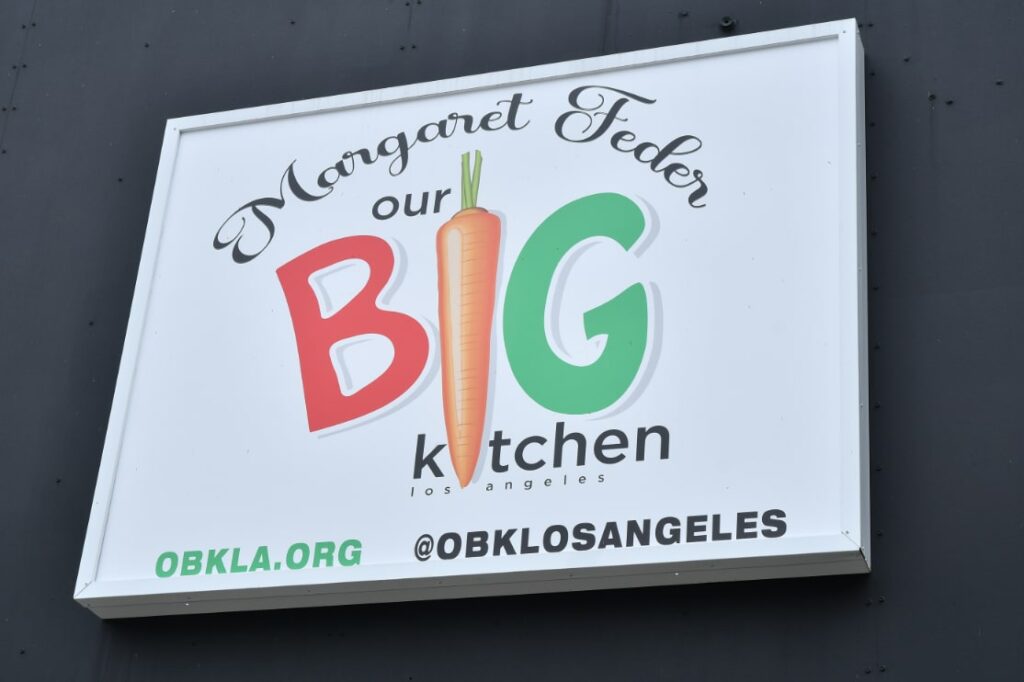 A sign of Margaret Feder "Our big kitchen" Los angeles - Obkla.org